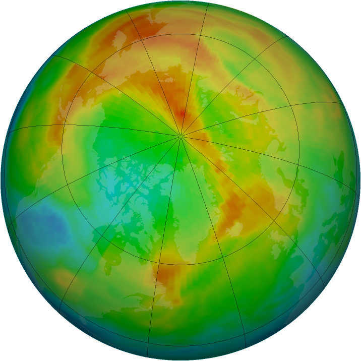 Arctic ozone map for 23 March 1993